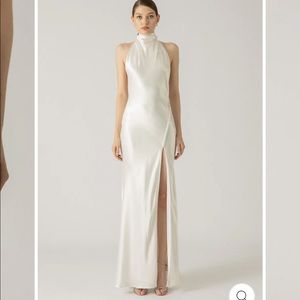 Sau Lee Penelope Backless Satin Gown- Size 0